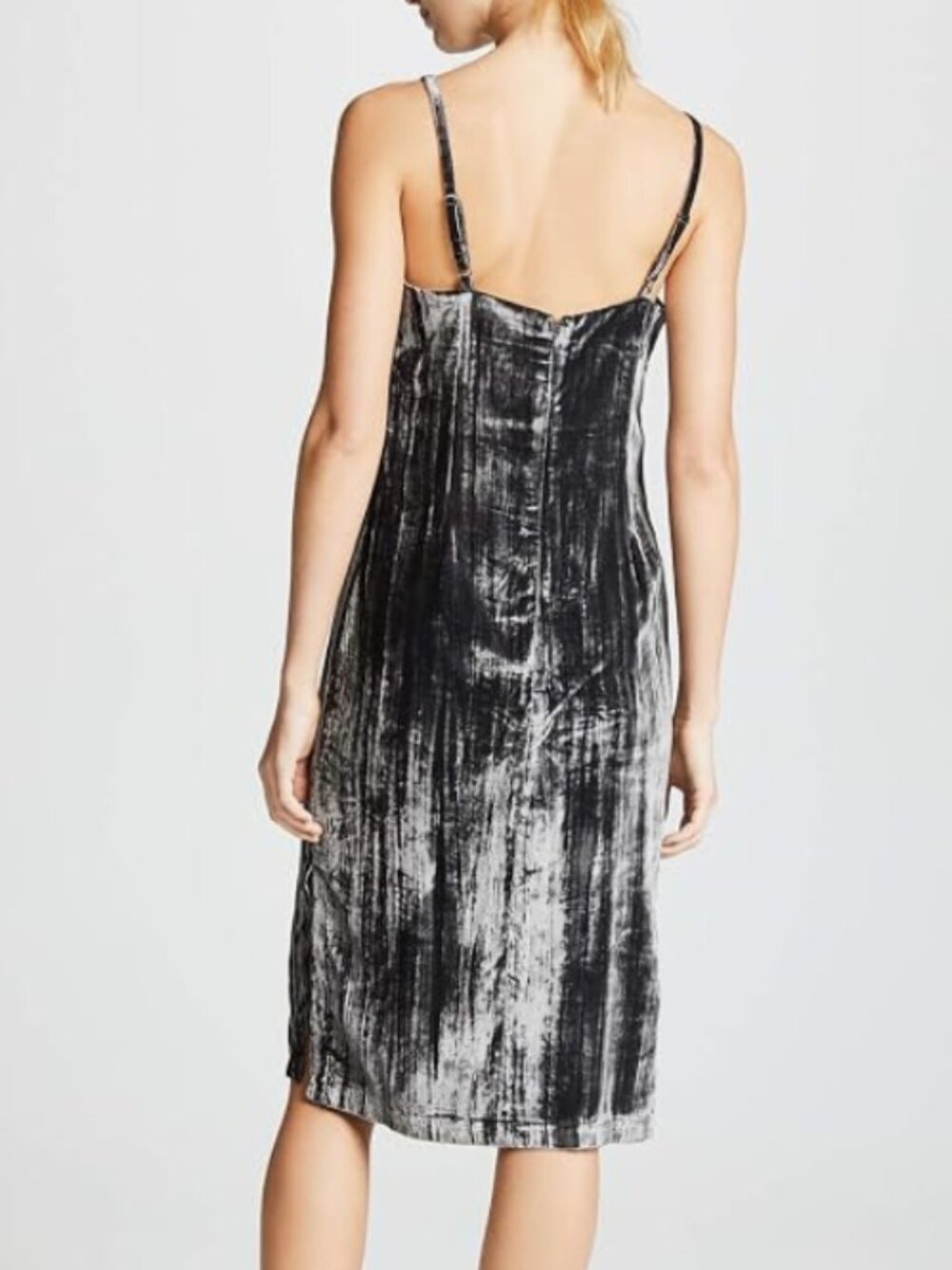 Splendid Black Crushed Velvet Midi Slip Dress Size XS NWT - Picture 3 of 13